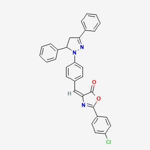 (4E)-2-(4-chlorophenyl)-4-[4-(3,5-diphenyl-4,5-dihydro-1H-pyrazol-1-yl)benzylidene]-1,3-oxazol-5(4H)-one