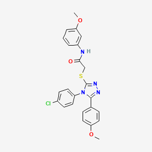 2-{[4-(4-chlorophenyl)-5-(4-methoxyphenyl)-4H-1,2,4-triazol-3-yl]sulfanyl}-N-(3-methoxyphenyl)acetamide