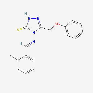 molecular formula C17H16N4OS B11965303 4-{[(E)-(2-methylphenyl)methylidene]amino}-5-(phenoxymethyl)-4H-1,2,4-triazole-3-thiol 