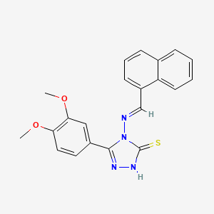 5-(3,4-dimethoxyphenyl)-4-{[(E)-1-naphthylmethylidene]amino}-4H-1,2,4-triazol-3-yl hydrosulfide