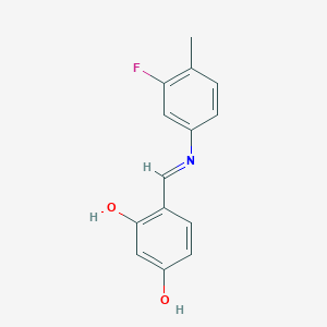 molecular formula C14H12FNO2 B1196531 4-[(3-氟-4-甲基苯胺)亚甲基]-3-羟基-1-环己xa-2,5-二烯酮 