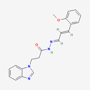 3-(1H-benzimidazol-1-yl)-N'-[(1E,2E)-3-(2-methoxyphenyl)prop-2-en-1-ylidene]propanehydrazide