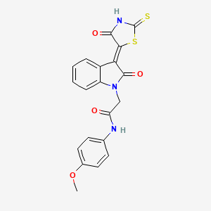 N-(4-methoxyphenyl)-2-[(3Z)-2-oxo-3-(4-oxo-2-thioxo-1,3-thiazolidin-5-ylidene)-2,3-dihydro-1H-indol-1-yl]acetamide