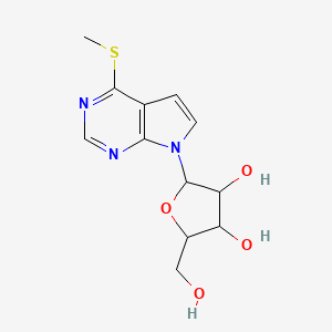 B1196541 2-(Hydroxymethyl)-5-(4-methylsulfanylpyrrolo[2,3-d]pyrimidin-7-yl)oxolane-3,4-diol CAS No. 87791-36-4