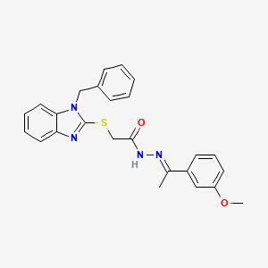 molecular formula C25H24N4O2S B11965435 2-[(1-benzyl-1H-benzimidazol-2-yl)sulfanyl]-N'-[(1E)-1-(3-methoxyphenyl)ethylidene]acetohydrazide 