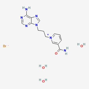 B1196548 Pyridinium, 3-(aminocarbonyl)-1-(3-(6-amino-9H-purin-9-yl)propyl)-, bromide, trihydrate CAS No. 50359-76-7