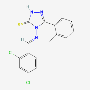 molecular formula C16H12Cl2N4S B11965506 4-((2,4-Dichlorobenzylidene)amino)-5-(2-methylphenyl)-4H-1,2,4-triazole-3-thiol 