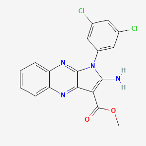 molecular formula C18H12Cl2N4O2 B11965581 methyl 2-amino-1-(3,5-dichlorophenyl)-1H-pyrrolo[2,3-b]quinoxaline-3-carboxylate 