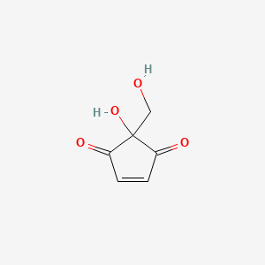 molecular formula C6H6O4 B1196559 2-羟基-2-(羟甲基)环戊-4-烯-1,3-二酮 CAS No. 66655-93-4