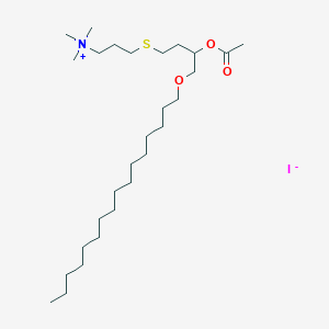 B1196564 3-{[3-(Acetyloxy)-4-(hexadecyloxy)butyl]sulfanyl}-n,n,n-trimethylpropan-1-aminium iodide CAS No. 97012-61-8