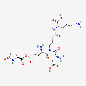 B1196568 Pyroglutamyl-glutamyl-aspartyl-aminobutyryl-lysine CAS No. 155215-78-4