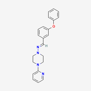 molecular formula C22H22N4O B11965692 N-(3-Phenoxybenzylidene)-4-(2-pyridinyl)-1-piperazinamine 