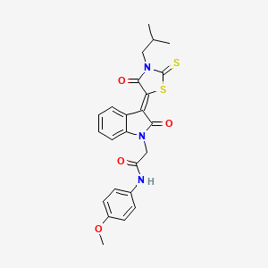 N-(4-methoxyphenyl)-2-{(3Z)-3-[3-(2-methylpropyl)-4-oxo-2-thioxo-1,3-thiazolidin-5-ylidene]-2-oxo-2,3-dihydro-1H-indol-1-yl}acetamide