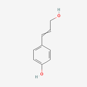 molecular formula C9H10O2 B1196571 苯酚，4-(3-羟基-1-丙烯基)- 