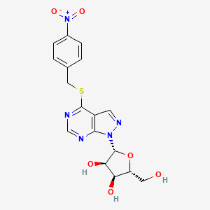 B1196572 7-((4-Nitrobenzyl)thio)-3-(beta-D-ribofuranosyl)pyrazolo(4,3-d)pyrimidine CAS No. 64372-71-0