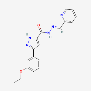 (E)-3-(3-ethoxyphenyl)-N'-(pyridin-2-ylmethylene)-1H-pyrazole-5-carbohydrazide