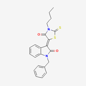 (3Z)-1-benzyl-3-(3-butyl-4-oxo-2-thioxo-1,3-thiazolidin-5-ylidene)-1,3-dihydro-2H-indol-2-one