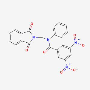 molecular formula C22H14N4O7 B11965861 N-(1,3-Dioxo-1,3-dihydro-isoindol-2-ylmethyl)-3,5-dinitro-N-phenyl-benzamide 