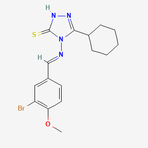 4-((3-Bromo-4-methoxybenzylidene)amino)-5-cyclohexyl-4H-1,2,4-triazole-3-thiol