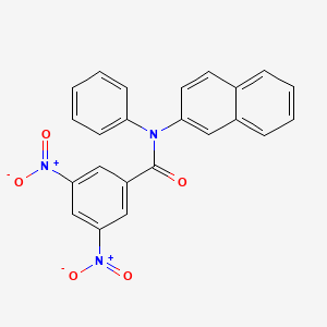 molecular formula C23H15N3O5 B11965913 N-(naphthalen-2-yl)-3,5-dinitro-N-phenylbenzamide 