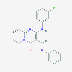 2-[(3-chlorophenyl)amino]-9-methyl-3-[(E)-(phenylimino)methyl]-4H-pyrido[1,2-a]pyrimidin-4-one