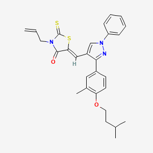 (5Z)-3-allyl-5-({3-[4-(isopentyloxy)-3-methylphenyl]-1-phenyl-1H-pyrazol-4-yl}methylene)-2-thioxo-1,3-thiazolidin-4-one