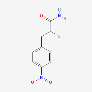 molecular formula C9H9ClN2O3 B11965984 2-Chloro-3-(4-nitro-phenyl)-propionamide CAS No. 18166-61-5