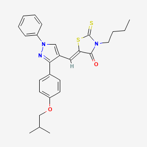 molecular formula C27H29N3O2S2 B11965989 (5Z)-3-butyl-5-{[3-(4-isobutoxyphenyl)-1-phenyl-1H-pyrazol-4-yl]methylene}-2-thioxo-1,3-thiazolidin-4-one 