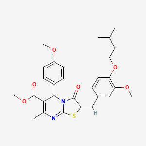 methyl (2E)-2-[4-(isopentyloxy)-3-methoxybenzylidene]-5-(4-methoxyphenyl)-7-methyl-3-oxo-2,3-dihydro-5H-[1,3]thiazolo[3,2-a]pyrimidine-6-carboxylate