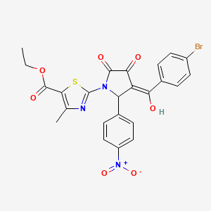 molecular formula C24H18BrN3O7S B11966108 ethyl 2-[3-(4-bromobenzoyl)-4-hydroxy-2-(4-nitrophenyl)-5-oxo-2,5-dihydro-1H-pyrrol-1-yl]-4-methyl-1,3-thiazole-5-carboxylate 