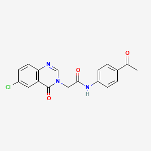 molecular formula C18H14ClN3O3 B11966171 N-(4-Acetylphenyl)-2-(6-chloro-4-oxo-3(4H)-quinazolinyl)acetamide 