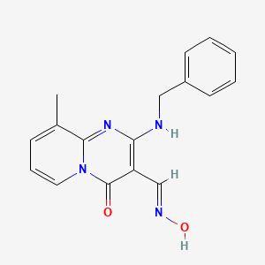 molecular formula C17H16N4O2 B11966174 2-Benzylamino-9-methyl-4-oxo-4H-pyrido[1,2-a]pyrimidine-3-carbaldehyde oxime 