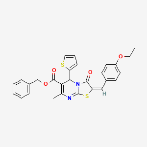 Benzyl (2E)-2-(4-ethoxybenzylidene)-7-methyl-3-oxo-5-(2-thienyl)-2,3-dihydro-5H-[1,3]thiazolo[3,2-A]pyrimidine-6-carboxylate