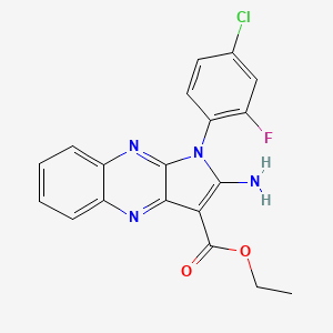 ethyl 2-amino-1-(4-chloro-2-fluorophenyl)-1H-pyrrolo[2,3-b]quinoxaline-3-carboxylate