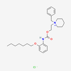 molecular formula C28H41ClN2O3 B1196626 N-2-(2-Heptyloxyphenylcarbamoyloxy)ethyl-N-benzylpiperidinium chloride CAS No. 69484-81-7