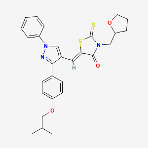 (5Z)-5-{[3-(4-isobutoxyphenyl)-1-phenyl-1H-pyrazol-4-yl]methylene}-3-(tetrahydro-2-furanylmethyl)-2-thioxo-1,3-thiazolidin-4-one