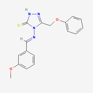 molecular formula C17H16N4O2S B11966312 4-{[(E)-(3-methoxyphenyl)methylidene]amino}-5-(phenoxymethyl)-4H-1,2,4-triazole-3-thiol 