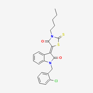 (3Z)-1-(2-chlorobenzyl)-3-(4-oxo-3-pentyl-2-thioxo-1,3-thiazolidin-5-ylidene)-1,3-dihydro-2H-indol-2-one