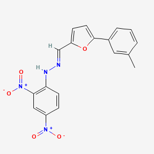 molecular formula C18H14N4O5 B11966322 N-(2,4-Dinitro-phenyl)-N'-(5-M-tolyl-furan-2-ylmethylene)-hydrazine 