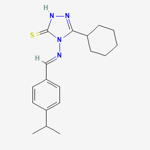 5-Cyclohexyl-4-((4-isopropylbenzylidene)amino)-4H-1,2,4-triazole-3-thiol