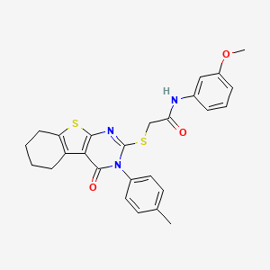 N-(3-methoxyphenyl)-2-{[3-(4-methylphenyl)-4-oxo-3,4,5,6,7,8-hexahydro[1]benzothieno[2,3-d]pyrimidin-2-yl]sulfanyl}acetamide