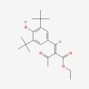 molecular formula C21H30O4 B11966365 Ethyl 2-((3,5-bis(1,1-dimethylethyl)-4-hydroxyphenyl)methylene)-3-oxobutanoate CAS No. 10537-84-5