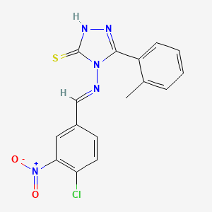 4-{[(E)-(4-chloro-3-nitrophenyl)methylidene]amino}-5-(2-methylphenyl)-2,4-dihydro-3H-1,2,4-triazole-3-thione