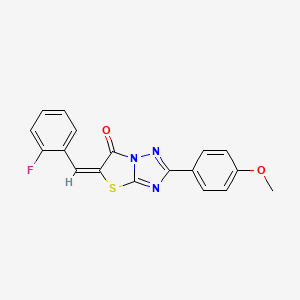 (5E)-5-(2-fluorobenzylidene)-2-(4-methoxyphenyl)[1,3]thiazolo[3,2-b][1,2,4]triazol-6(5H)-one