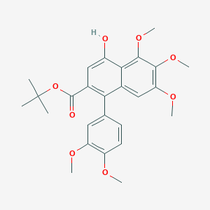 molecular formula C26H30O8 B11966415 tert-butyl 1-(3,4-dimethoxyphenyl)-4-hydroxy-5,6,7-trimethoxynaphthalene-2-carboxylate CAS No. 96765-38-7