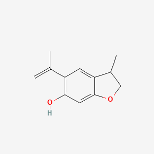 molecular formula C12H14O2 B11966442 3-Methyl-5-(prop-1-en-2-yl)-2,3-dihydrobenzofuran-6-ol 