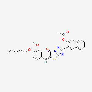 3-{(5E)-5-[3-methoxy-4-(pentyloxy)benzylidene]-6-oxo-5,6-dihydro[1,3]thiazolo[3,2-b][1,2,4]triazol-2-yl}naphthalen-2-yl acetate