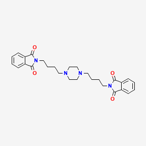 molecular formula C28H32N4O4 B11966477 2-(4-{4-[4-(1,3-dioxo-1,3-dihydro-2H-isoindol-2-yl)butyl]-1-piperazinyl}butyl)-1H-isoindole-1,3(2H)-dione 