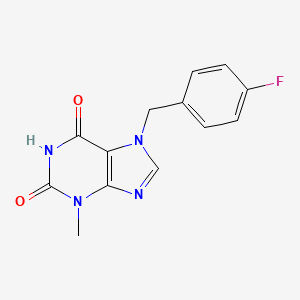 molecular formula C13H11FN4O2 B11966527 7-(4-fluorobenzyl)-3-methyl-3,7-dihydro-1H-purine-2,6-dione 