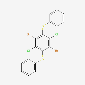 molecular formula C18H10Br2Cl2S2 B11966614 Benzene, 1,4-dibromo-2,5-dichloro-3,6-bis(phenylthio)- CAS No. 89244-54-2